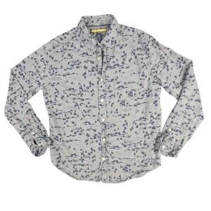 Prince & Fox Mens Medium Gray Ski Mountain Print Cotton Button Down Shirt L/S